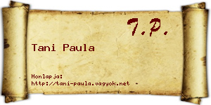 Tani Paula névjegykártya